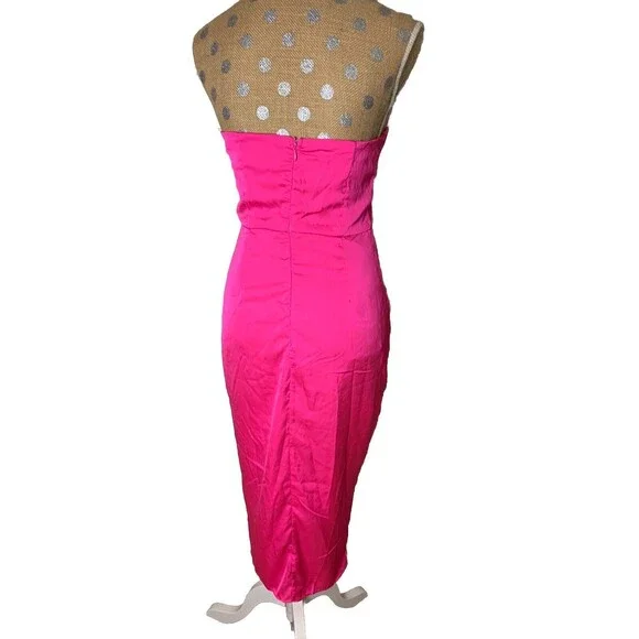 Do+Be Womens Pink Wrap Strapless Cocktail Party Dress medium Barbie Sexy Brunch - Picture 5 of 12